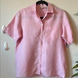 L.L. Bean Light Pink Casual Button Down Shirt
